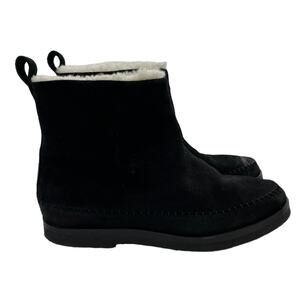 Jenni Kanye Suede Shearling Moc Boot Black 6